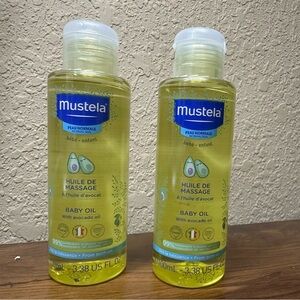 Mustela Baby Oil Moisturizing Massage Natural Avocado Pomegranate 3.38 oz x 2